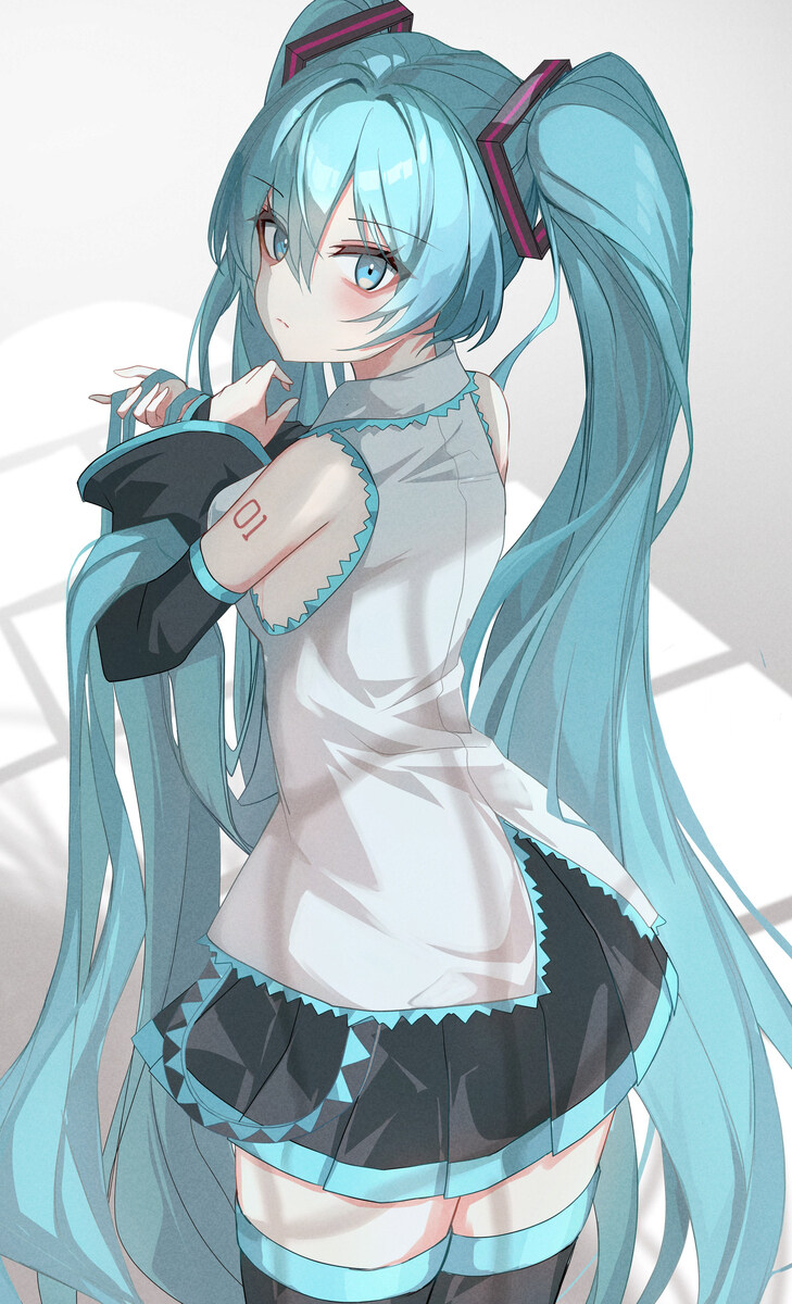 初音未来的头发到底是什么颜色 弄头发的初音未来-M站 - 漫头社