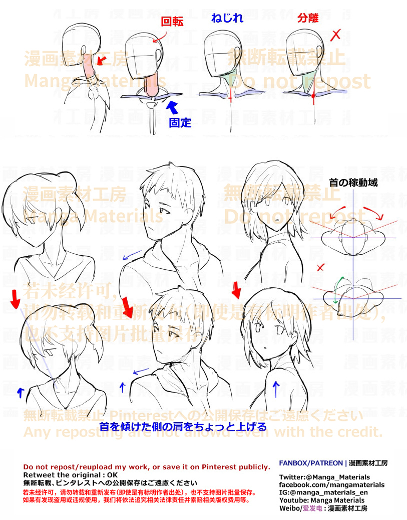 个人秀英文怎么写 個人メモ：首の回転可動插图2