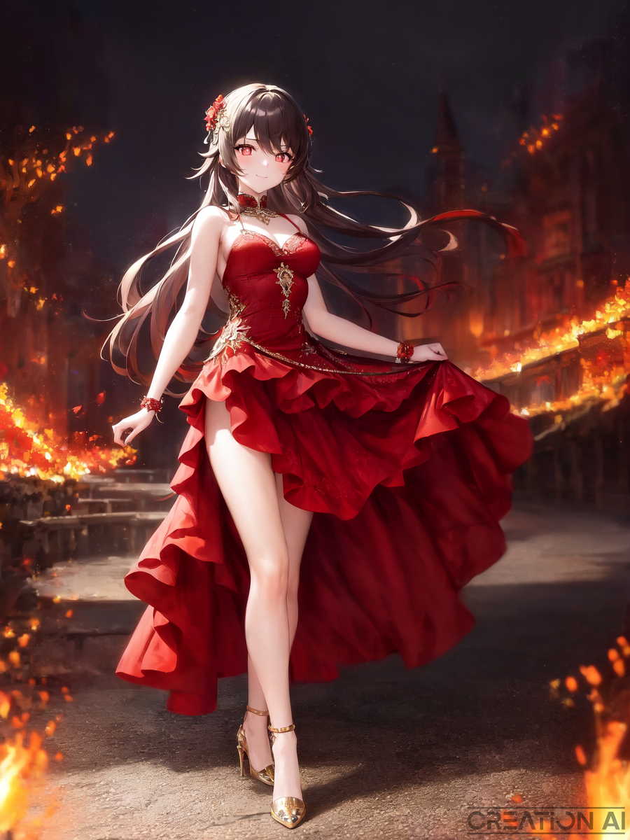 胡桃夹子和四个王国哪四个王国 Hu Tao – Fiery Elegance (4K)-M站 - 漫头社